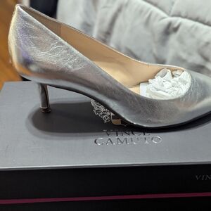 Vince Camuto Metallic Silver Heels